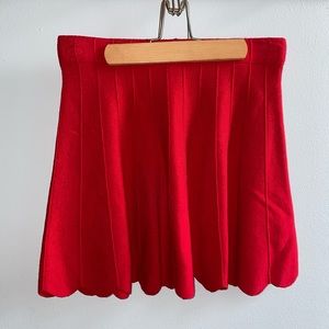 Knit red skirt